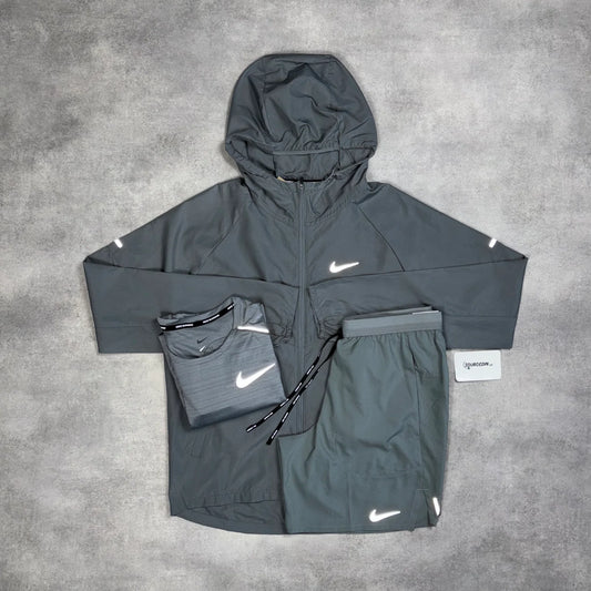 Nike Repel Miler Windrunner Jacket 3-Piece 7” Flex Short Set Grey