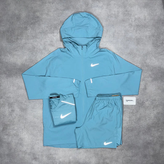 Nike Uv Windrunner Jacket 3-Piece 5” Challenger Short Set Denim Turquoise